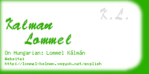 kalman lommel business card